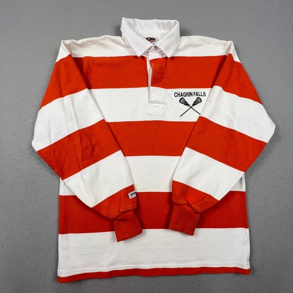 Barbarian Rugby Wear Other - Barbarian Rugby Shirt Mens Medium Orange White Lacrosse Chagrin Falls NWOT